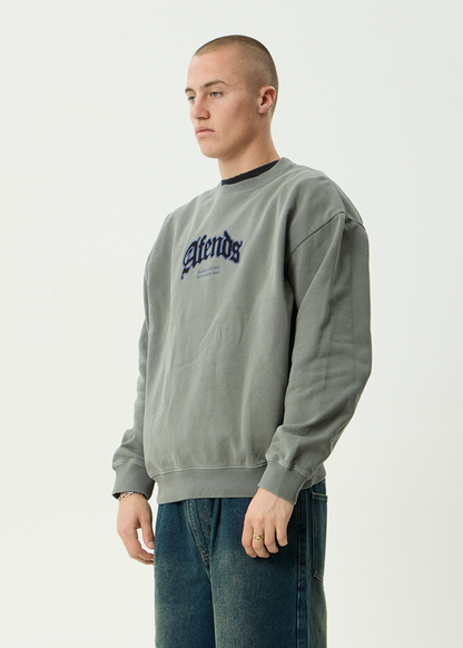 AFENDS Mens Home - Crew Neck - Washed Sycamore