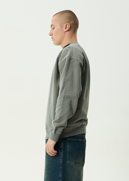 AFENDS Mens Home - Crew Neck - Washed Sycamore