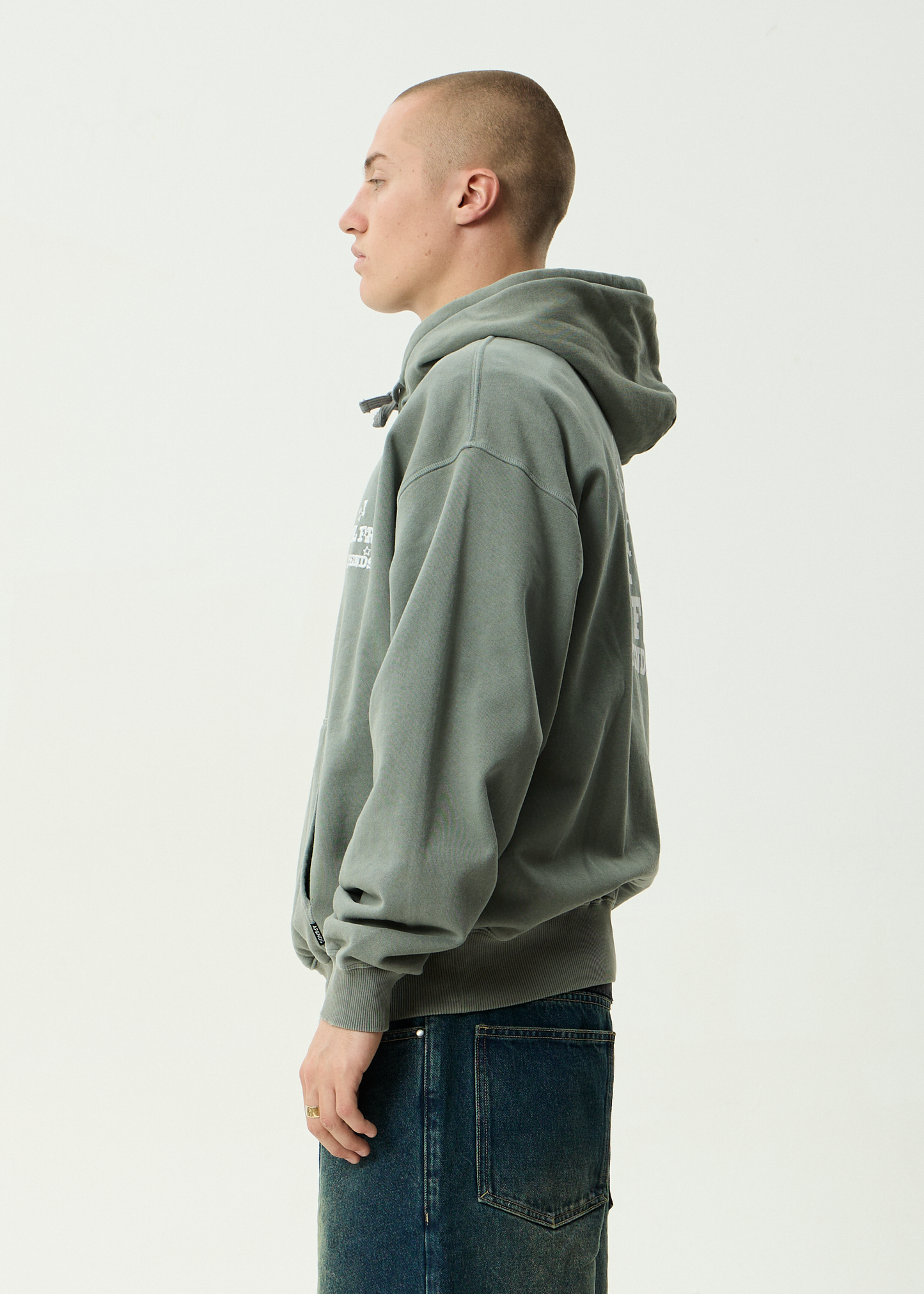 AFENDS Mens Sonoran - Boxy Pull On Hood - Washed Sycamore