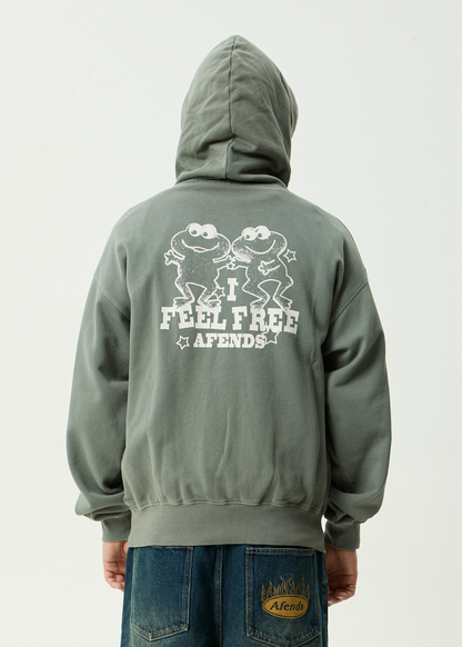 AFENDS Mens Sonoran - Boxy Pull On Hood - Washed Sycamore