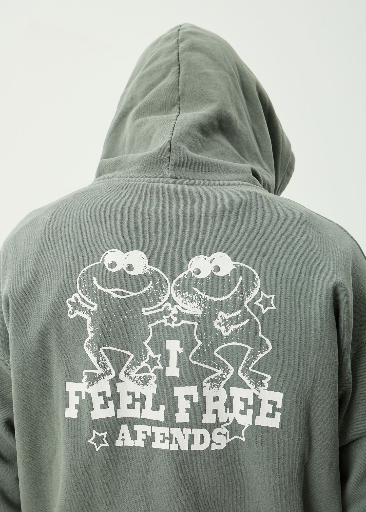 AFENDS Mens Sonoran - Boxy Pull On Hood - Washed Sycamore