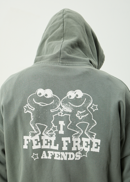 AFENDS Mens Sonoran - Boxy Pull On Hood - Washed Sycamore