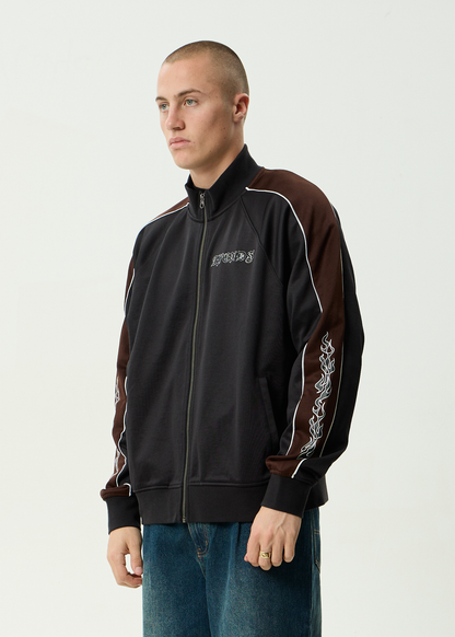 AFENDS Mens Machine -  Zip Through Track Jacket - Black