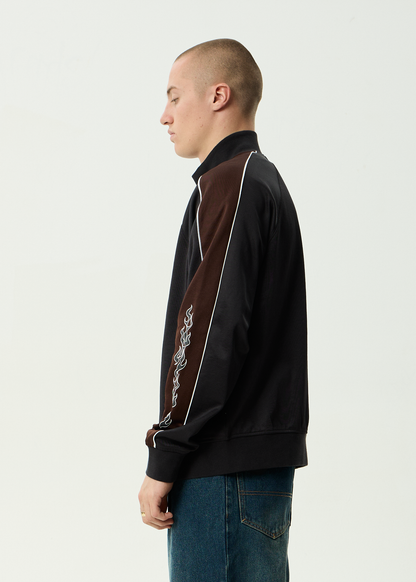 AFENDS Mens Machine -  Zip Through Track Jacket - Black