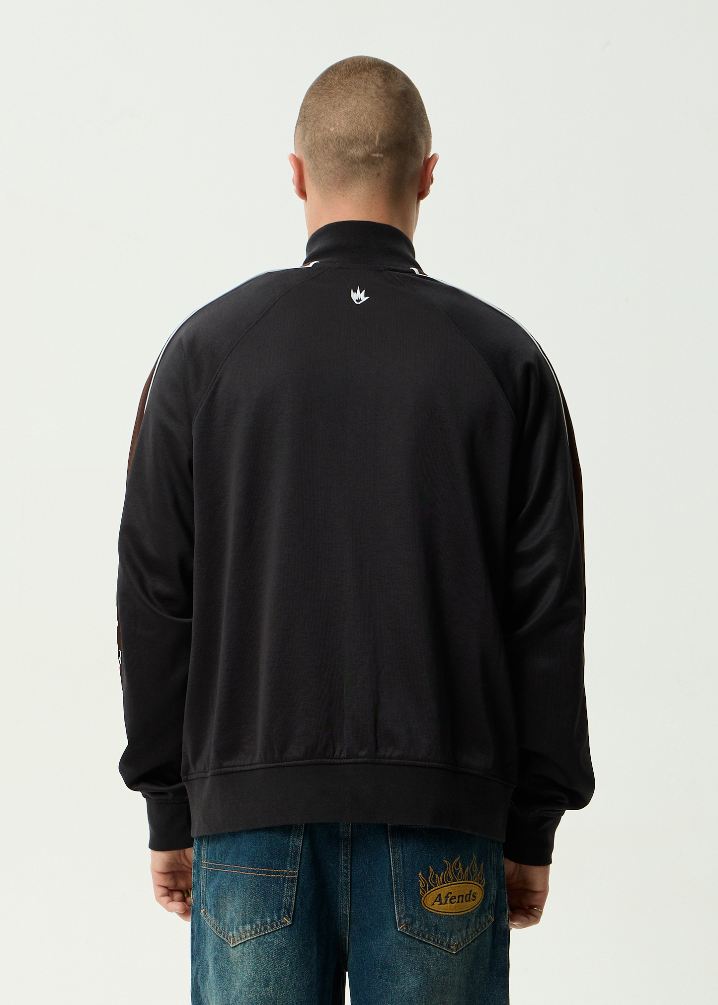 AFENDS Mens Machine -  Zip Through Track Jacket - Black