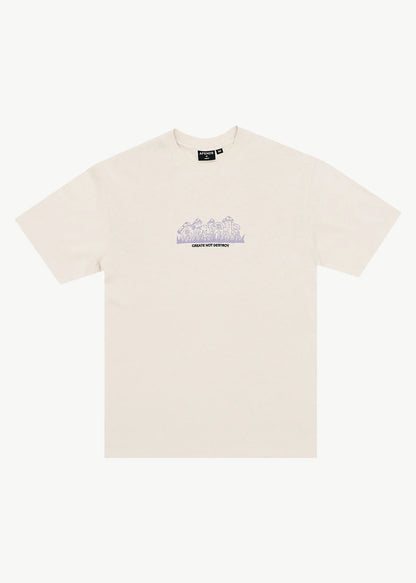 AFENDS Mens Allure - Retro Tee - Moonbeam