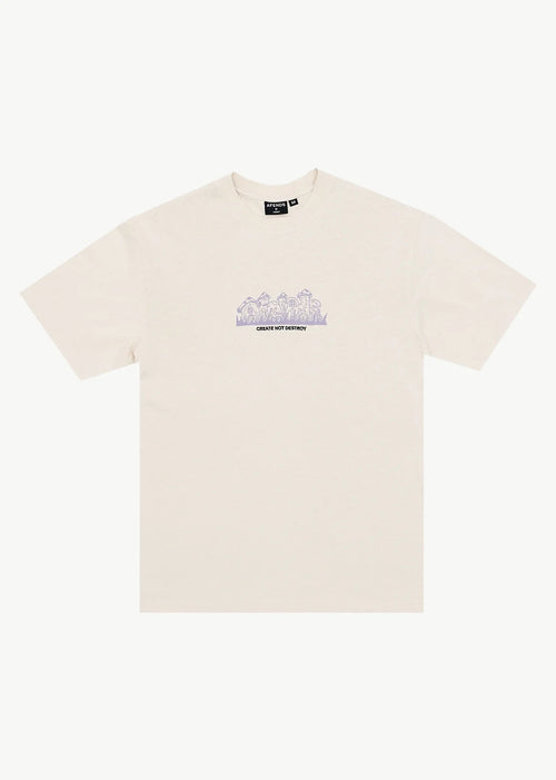 AFENDS Mens Allure - Retro Tee - Moonbeam