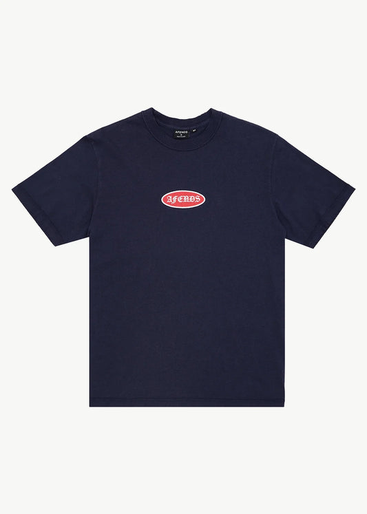 AFENDS Mens Supply - Retro Tee - Washed Deep Sea