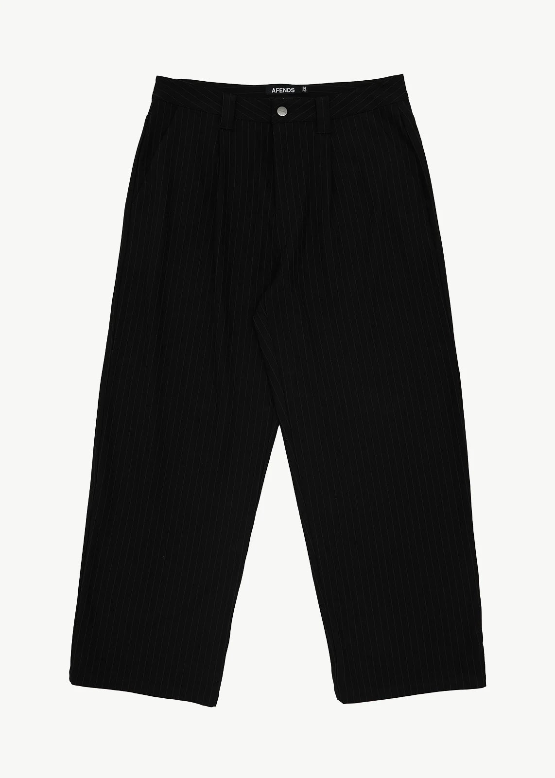 AFENDS Mens Business - Pleated Pants - Black Stripe