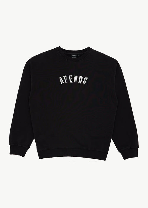 AFENDS Mens Contingent - Crew Neck - Stone Black