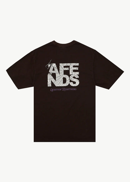 AFENDS Mens Funnel - Retro Tee - Washed Coffee