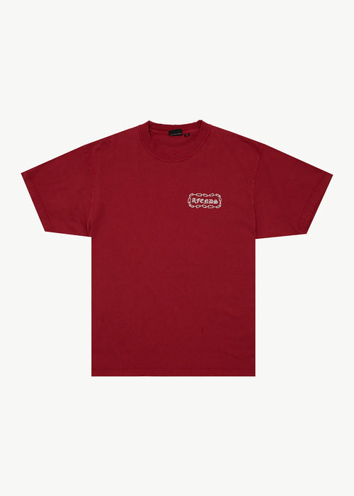 AFENDS Mens Spiritual - Heavyweight Boxy Tee - Vintage Ketchup