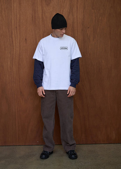 AFENDS Mens Spiritual - Heavyweight Boxy Tee - White