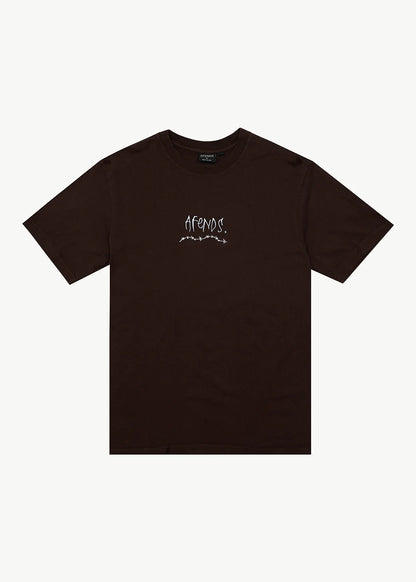 AFENDS Mens Activities - Retro Tee - Washed Coffee