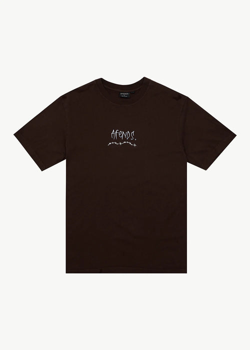 AFENDS Mens Activities - Retro Tee - Washed Coffee