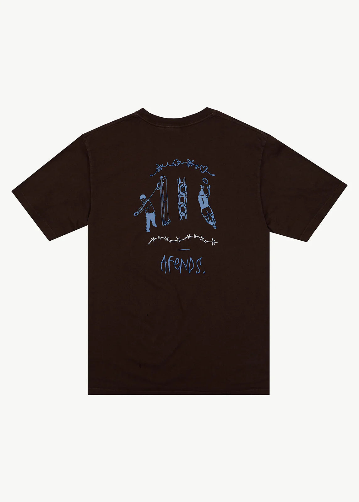 AFENDS Mens Activities - Retro Tee - Washed Coffee