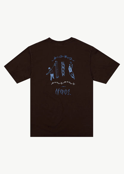 AFENDS Mens Activities - Retro Tee - Washed Coffee