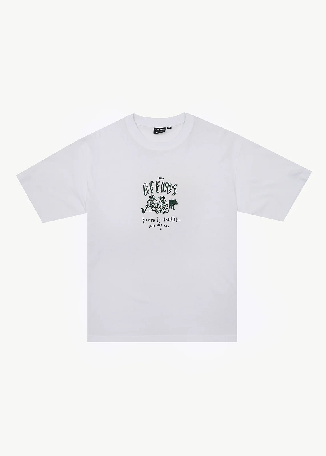 AFENDS Mens Camp Fire - Boxy Tee - White