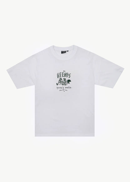 AFENDS Mens Camp Fire - Boxy Tee - White