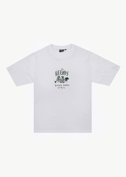 AFENDS Mens Camp Fire - Boxy Tee - White