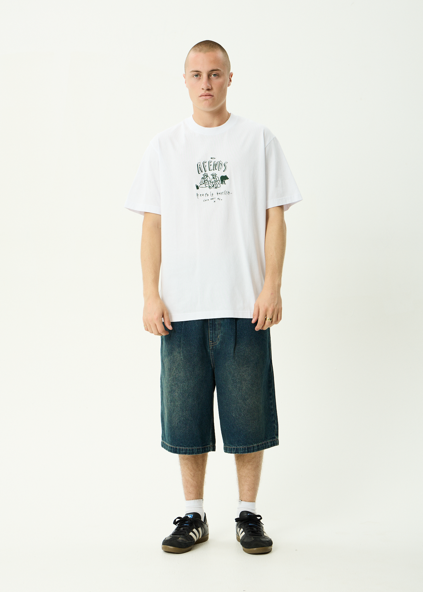 AFENDS Mens Camp Fire - Boxy Tee - White