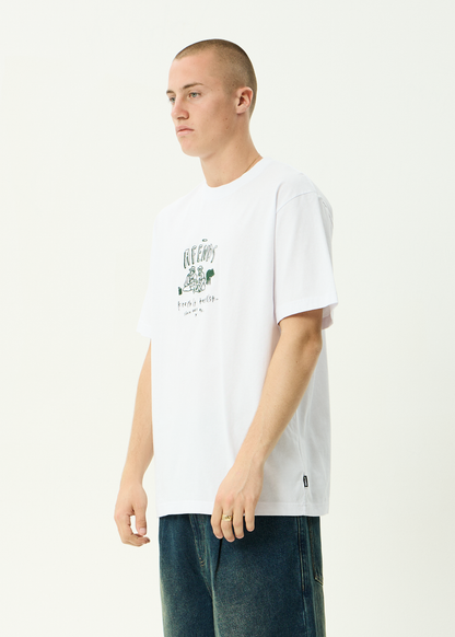 AFENDS Mens Camp Fire - Boxy Tee - White