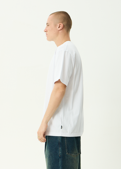 AFENDS Mens Camp Fire - Boxy Tee - White