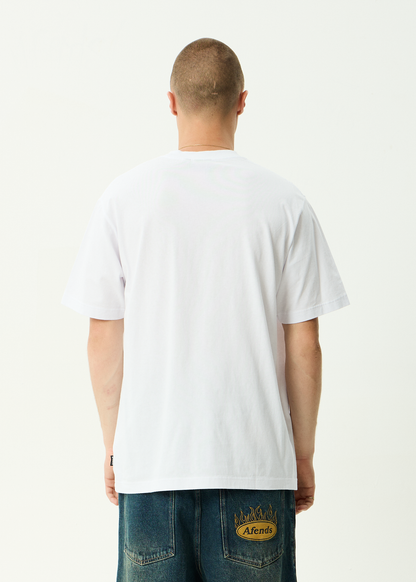 AFENDS Mens Camp Fire - Boxy Tee - White