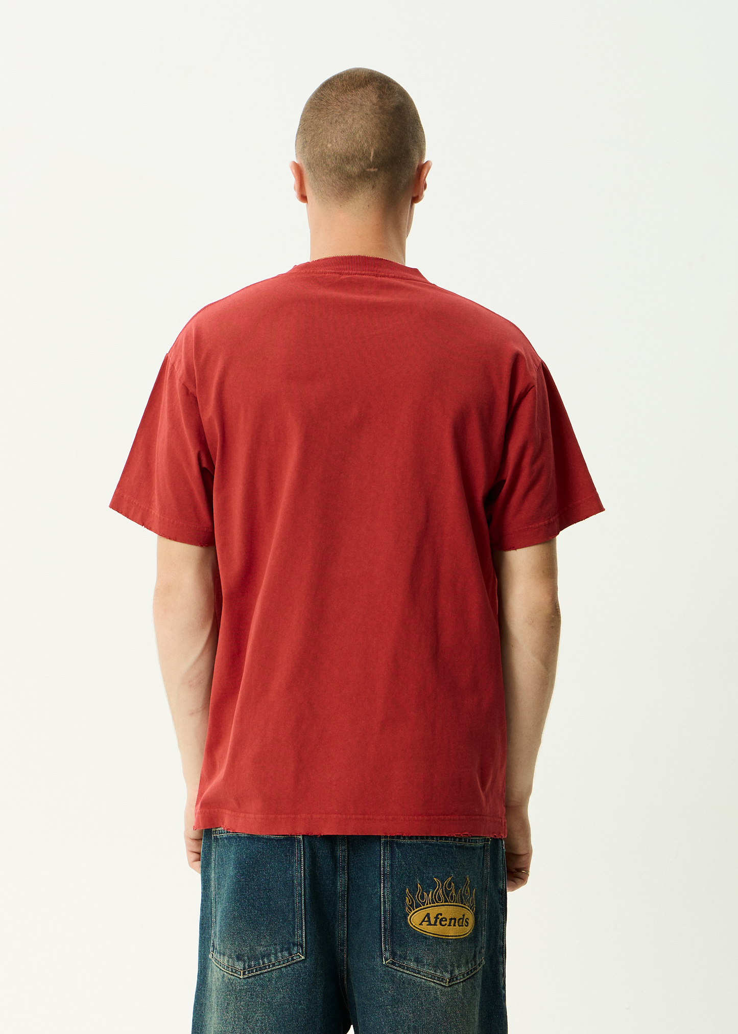 AFENDS Mens Devotion - Heavyweight Boxy Tee - Vintage Ketchup