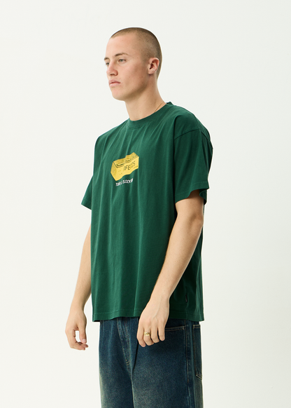 AFENDS Mens Clock Off - Boxy Tee - Washed Pine