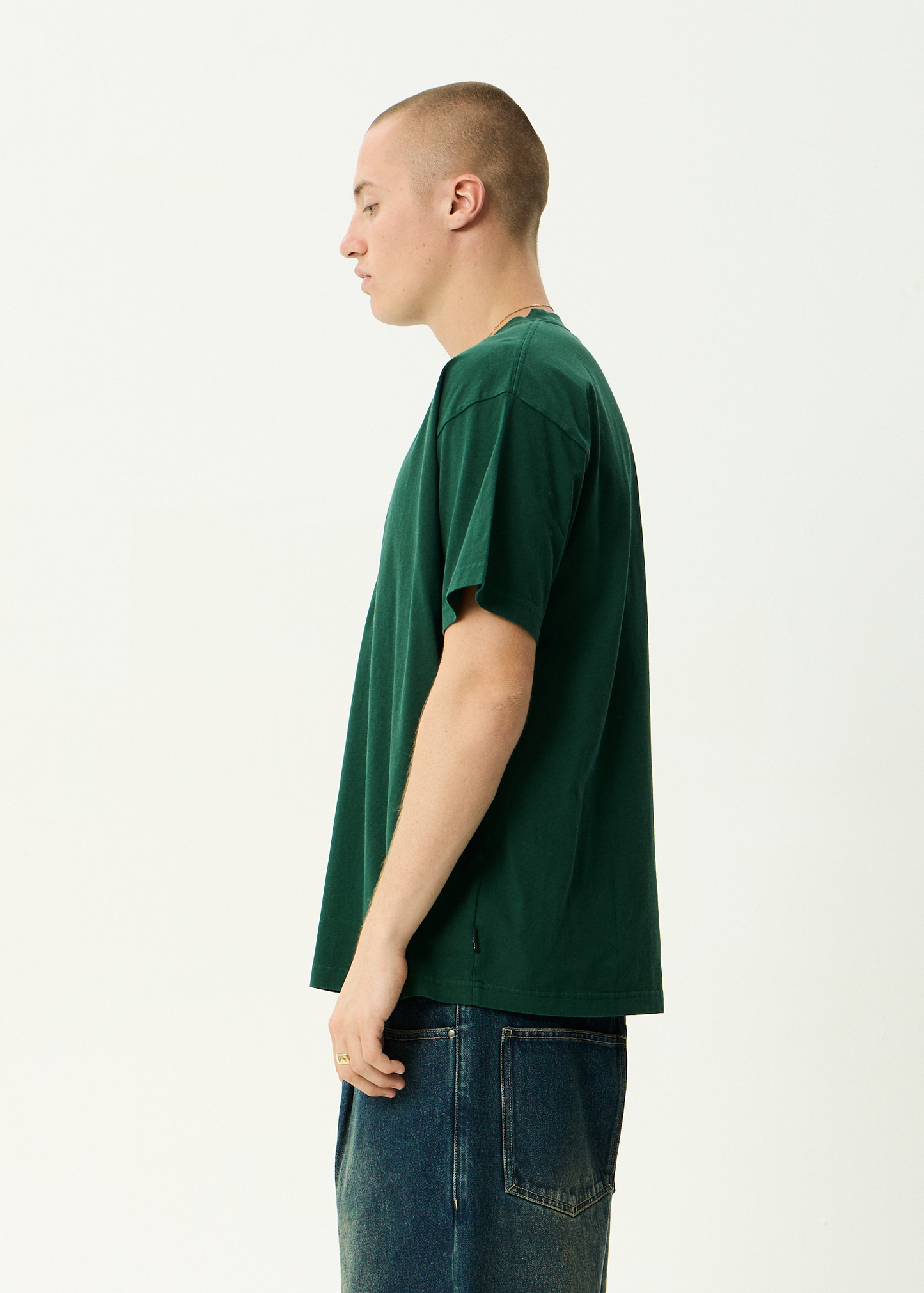 AFENDS Mens Clock Off - Boxy Tee - Washed Pine
