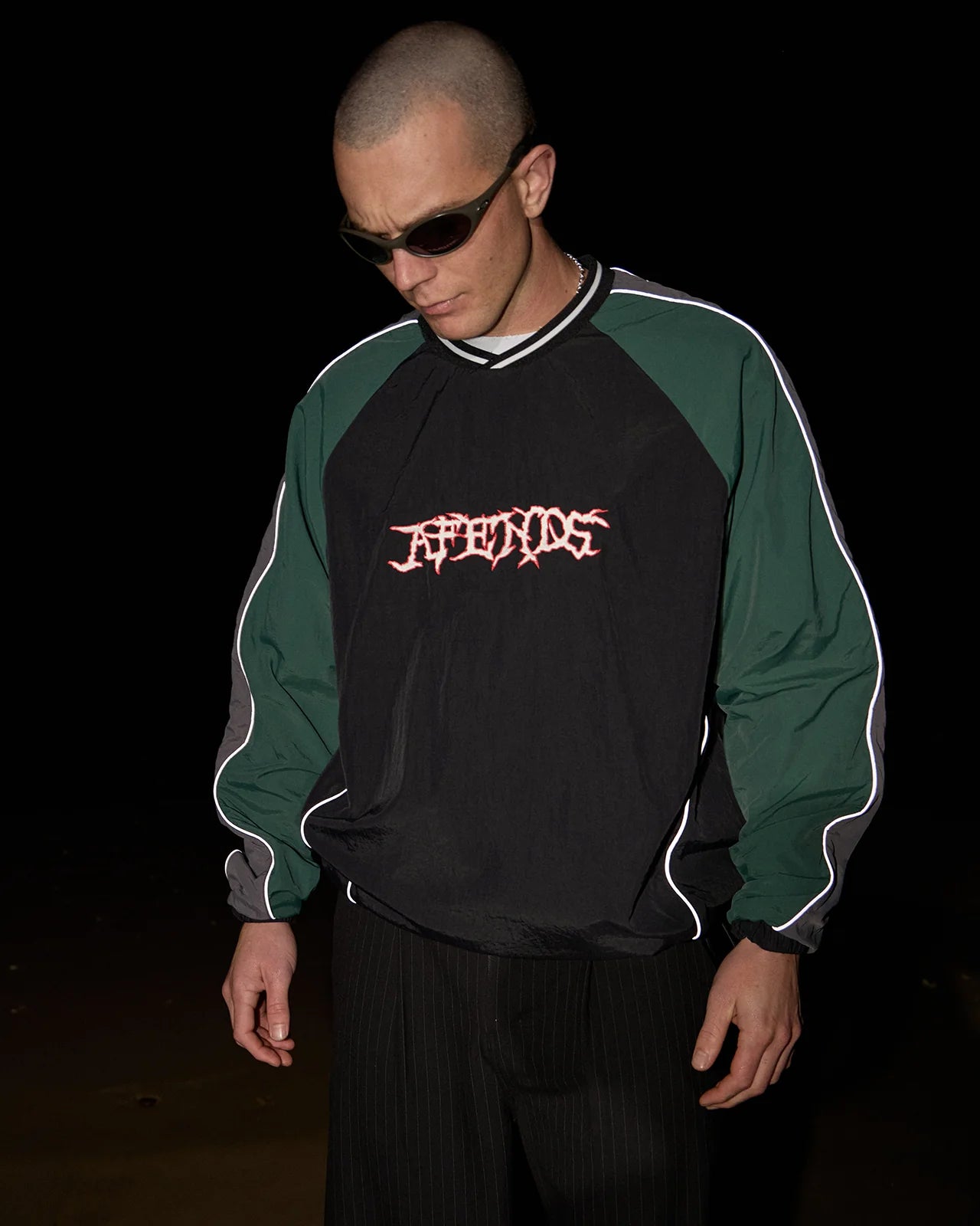 AFENDS Mens Nationals - Sports Crew Neck - Black