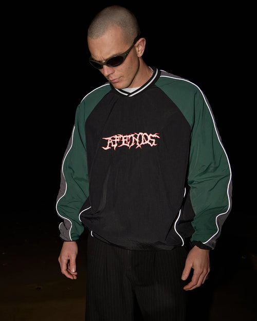 AFENDS Mens Nationals - Sports Crew Neck - Black
