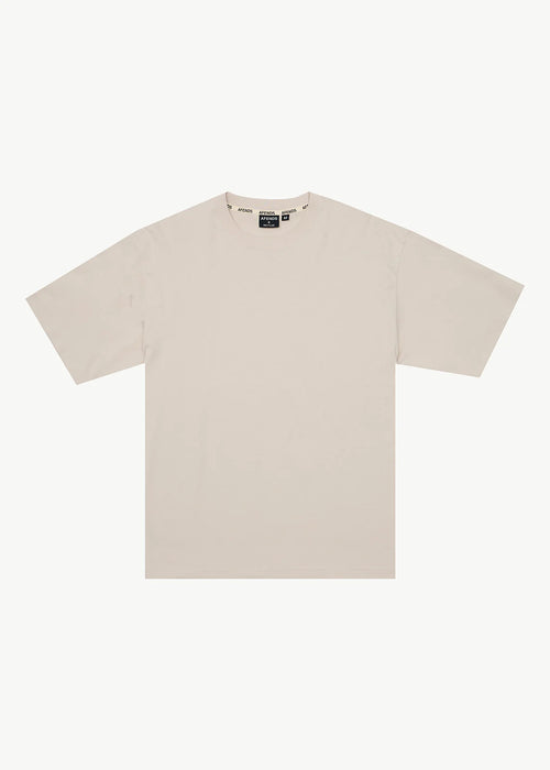 AFENDS Mens Genesis - Heavyweight Boxy Tee - Moonbeam