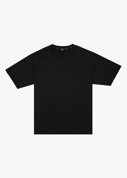 AFENDS Mens Vintage Genesis - Heavyweight Distressed Boxy Tee - Stone Black
