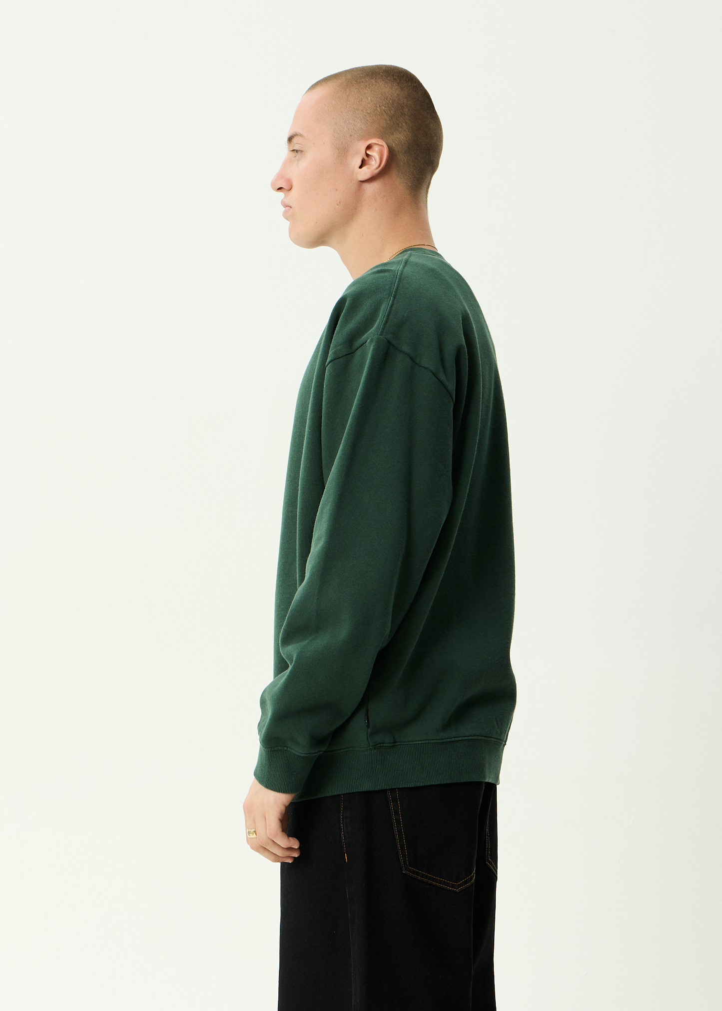AFENDS Mens Genesis - Crew Neck - Washed Pine