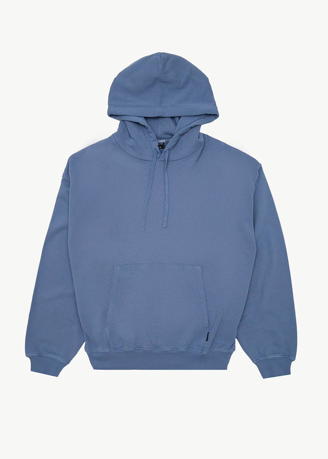 AFENDS Mens Genesis - Boxy Pull On Hood - Washed Slate Blue