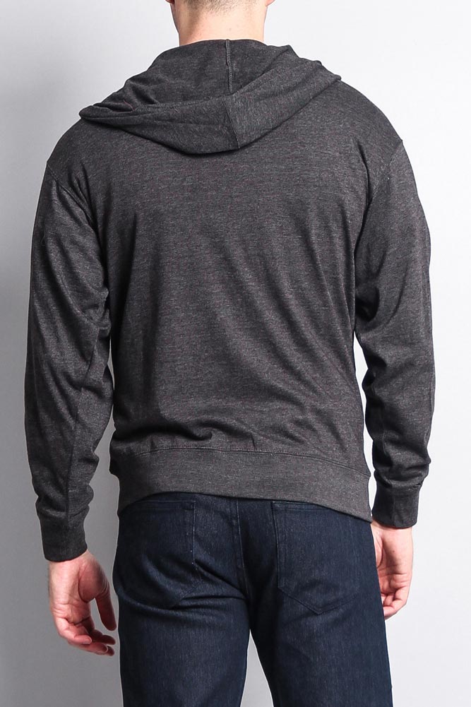 Men's Basic Zip Up Jersey Hoodie