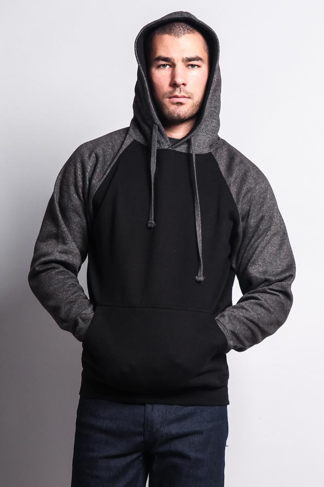 Contrast Raglan Sleeve Pullover Hoodie