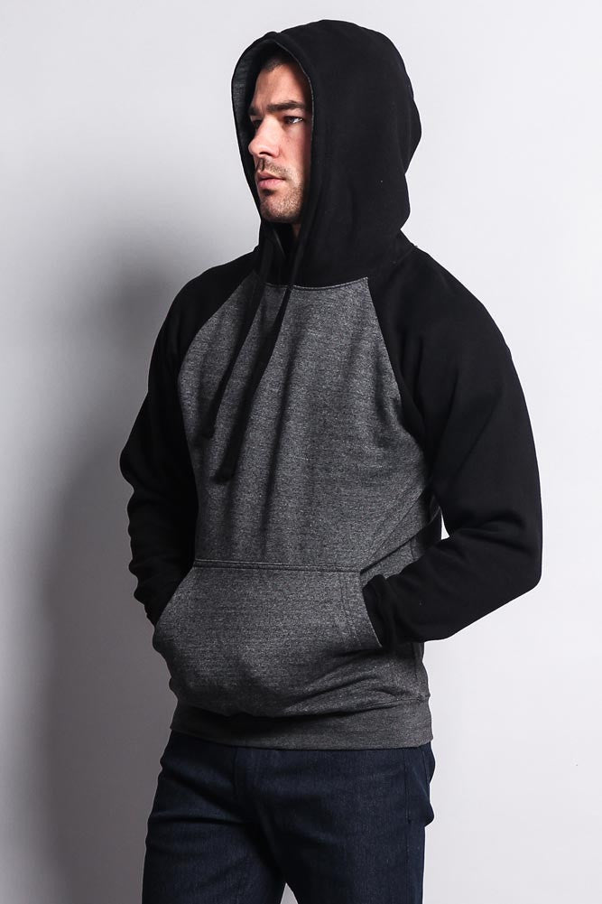 Contrast Raglan Sleeve Pullover Hoodie