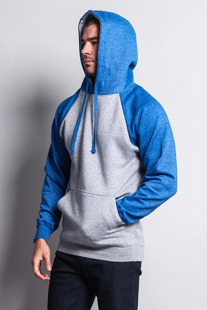 Contrast Raglan Sleeve Pullover Hoodie