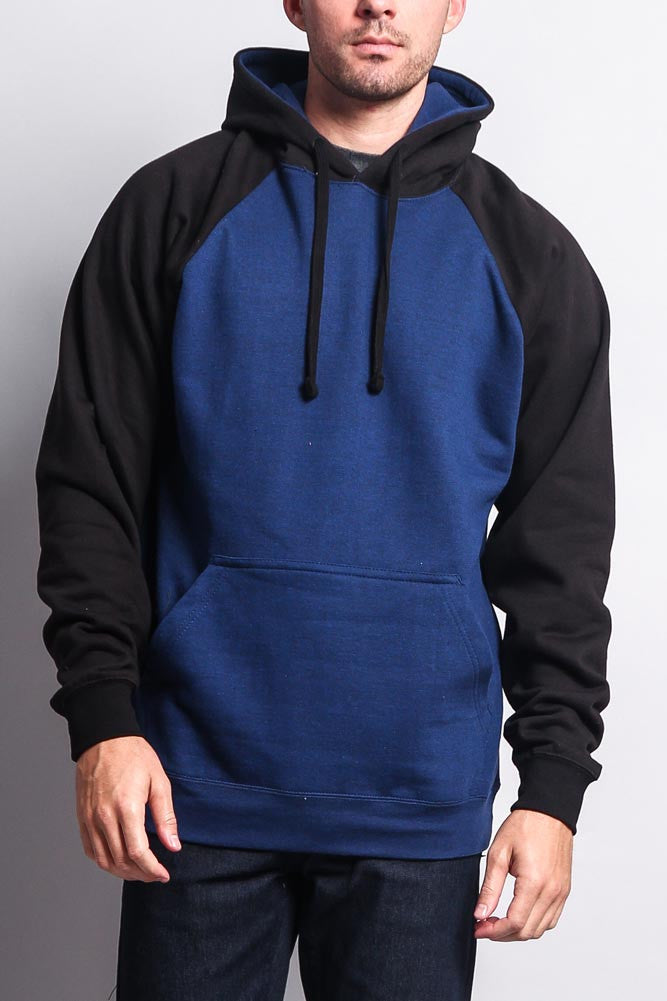 Contrast Raglan Sleeve Pullover Hoodie