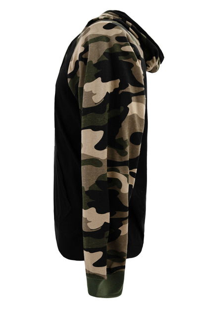 Lightweight Contrast Raglan Sleeve Pullover Hoodie (New Colorways)