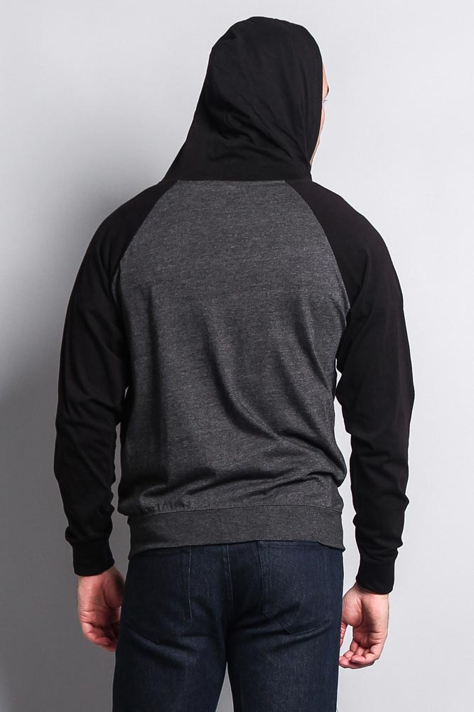 Men's Contrasting Zip Up Hoodie