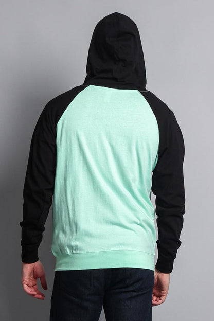 Men's Contrasting Zip Up Hoodie
