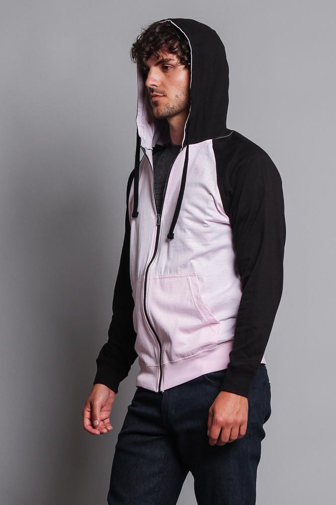 Men's Contrasting Zip Up Hoodie
