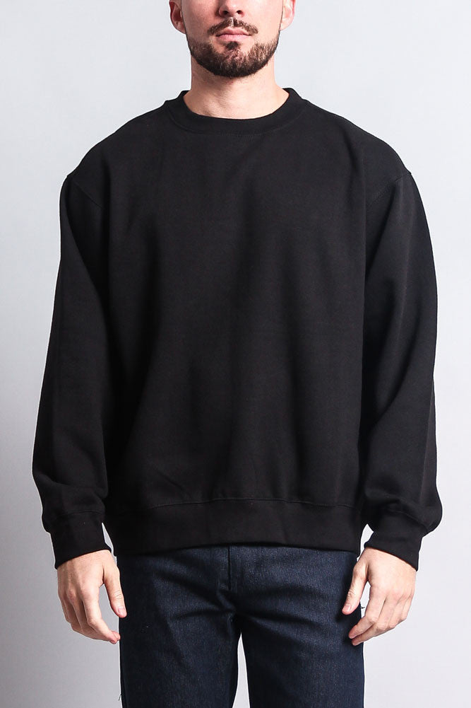 Basic Solid Crew-Neck Sweatshirt