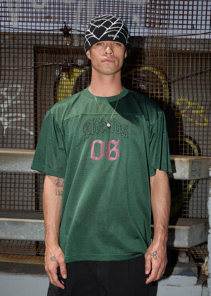 AFENDS Mens Zero Six - Mesh Jersey Boxy Tee - Pine