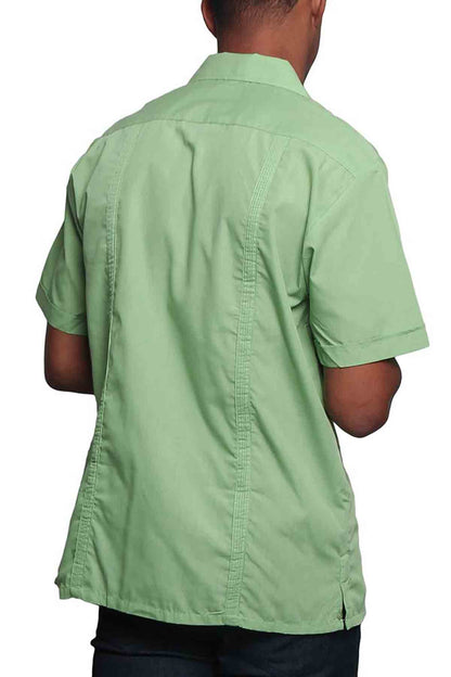 Guayabera Embroidered Pleated Cuban Shirt