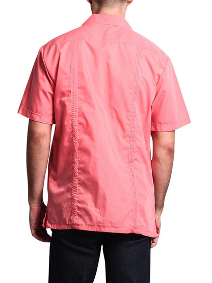 Guayabera Embroidered Pleated Cuban Shirt
